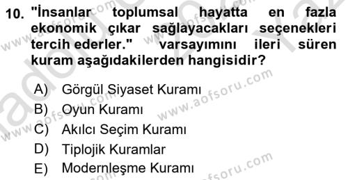 Uluslararası İlişkilerde Araştırma Yöntemleri Dersi 2022 - 2023 Yılı Yaz Okulu Sınavı 10. Soru