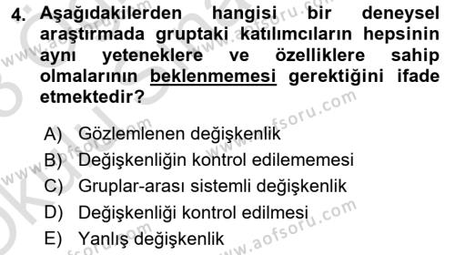 Uluslararası İlişkilerde Araştırma Yöntemleri Dersi 2022 - 2023 Yılı Yaz Okulu Sınavı 4. Soru