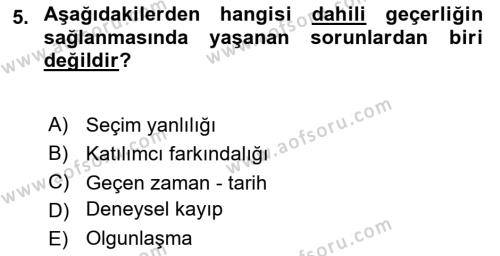 Uluslararası İlişkilerde Araştırma Yöntemleri Dersi 2022 - 2023 Yılı Yaz Okulu Sınavı 5. Soru