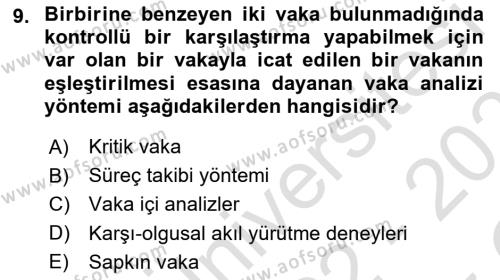 Uluslararası İlişkilerde Araştırma Yöntemleri Dersi 2022 - 2023 Yılı Yaz Okulu Sınavı 9. Soru