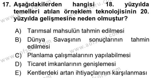 Uluslararası İlişkilerde Araştırma Yöntemleri Dersi 2023 - 2024 Yılı (Final) Dönem Sonu Sınavı 17. Soru