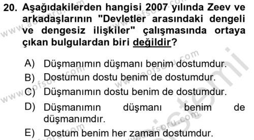 Uluslararası İlişkilerde Araştırma Yöntemleri Dersi 2023 - 2024 Yılı (Final) Dönem Sonu Sınavı 20. Soru