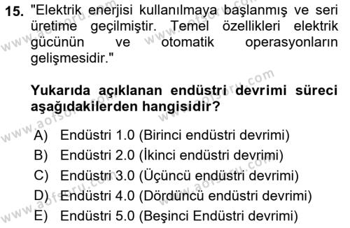 Gastronominin Temelleri Dersi 2020 - 2021 Yılı Yaz Okulu Sınavı 15. Soru