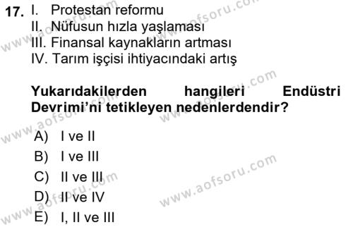 Gastronomi Tarihi Dersi 2023 - 2024 Yılı (Final) Dönem Sonu Sınavı 17. Soru