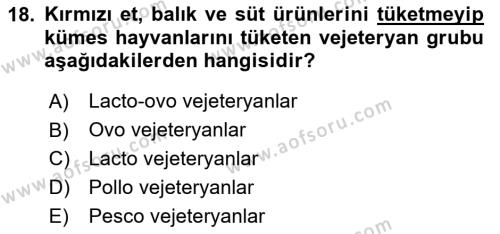 Gastronomi Tarihi Dersi 2023 - 2024 Yılı (Final) Dönem Sonu Sınavı 18. Soru