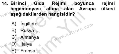 Gastronomi Ve Sürdürülebilirlik Dersi 2020 - 2021 Yılı Yaz Okulu Sınavı 14. Soru