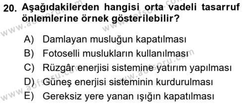 Gastronomi Ve Sürdürülebilirlik Dersi 2021 - 2022 Yılı (Vize) Ara Sınavı 20. Soru