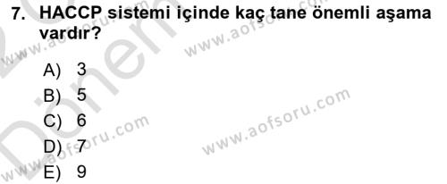 Gastronomi Ve Sürdürülebilirlik Dersi 2021 - 2022 Yılı (Final) Dönem Sonu Sınavı 7. Soru