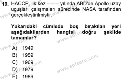 Gastronomi Ve Sürdürülebilirlik Dersi 2021 - 2022 Yılı Yaz Okulu Sınavı 19. Soru