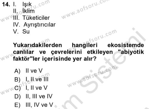 Gastronomi Ve Sürdürülebilirlik Dersi 2023 - 2024 Yılı (Final) Dönem Sonu Sınavı 14. Soru