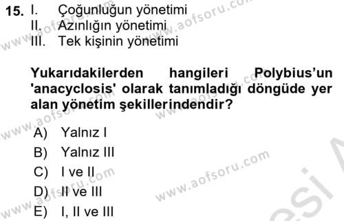 Yemek Sosyolojisi Dersi 2020 - 2021 Yılı Yaz Okulu Sınavı 15. Soru