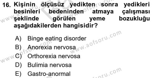 Yemek Sosyolojisi Dersi 2021 - 2022 Yılı (Final) Dönem Sonu Sınavı 16. Soru