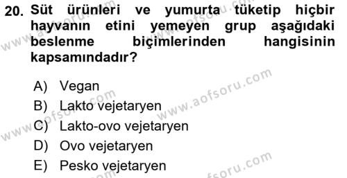 Yemek Sosyolojisi Dersi 2023 - 2024 Yılı (Final) Dönem Sonu Sınavı 20. Soru