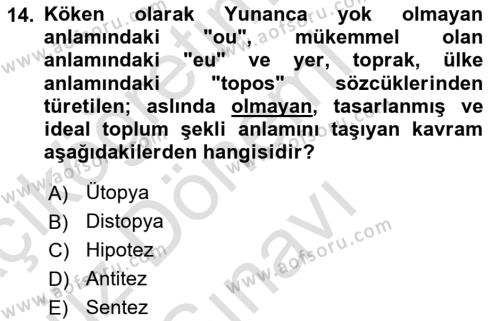 Temel Bilgi Teknolojileri 1 Dersi 2019 - 2020 Yılı (Final) Dönem Sonu Sınavı 14. Soru