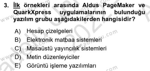 Temel Bilgi Teknolojileri 1 Dersi 2022 - 2023 Yılı (Vize) Ara Sınavı 3. Soru