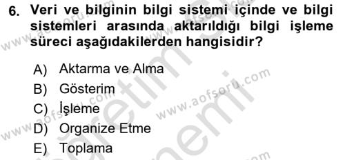 Temel Bilgi Teknolojileri 1 Dersi 2022 - 2023 Yılı (Vize) Ara Sınavı 6. Soru