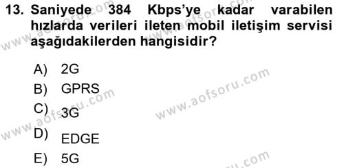 Temel Bilgi Teknolojileri 1 Dersi 2023 - 2024 Yılı Yaz Okulu Sınavı 13. Soru