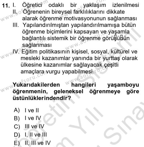 Temel Bilgi Teknolojileri 2 Dersi 2021 - 2022 Yılı (Final) Dönem Sonu Sınavı 11. Soru