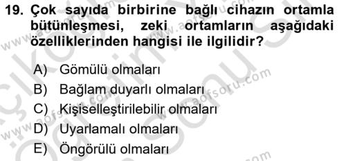 Temel Bilgi Teknolojileri 2 Dersi 2021 - 2022 Yılı (Final) Dönem Sonu Sınavı 19. Soru