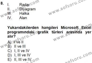 Bilgisayar 1 Dersi 2012 - 2013 Yılı (Final) Dönem Sonu Sınavı 8. Soru