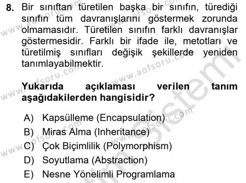 Programlama 1 Dersi 2021 - 2022 Yılı (Vize) Ara Sınavı 8. Soru