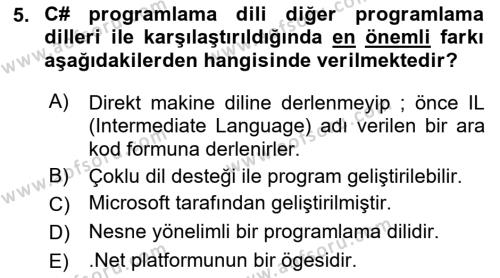 Programlama 1 Dersi 2021 - 2022 Yılı Yaz Okulu Sınavı 5. Soru