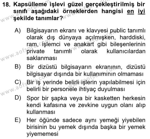 Programlama 1 Dersi 2022 - 2023 Yılı Yaz Okulu Sınavı 18. Soru