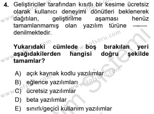 Programlama 1 Dersi 2022 - 2023 Yılı Yaz Okulu Sınavı 4. Soru