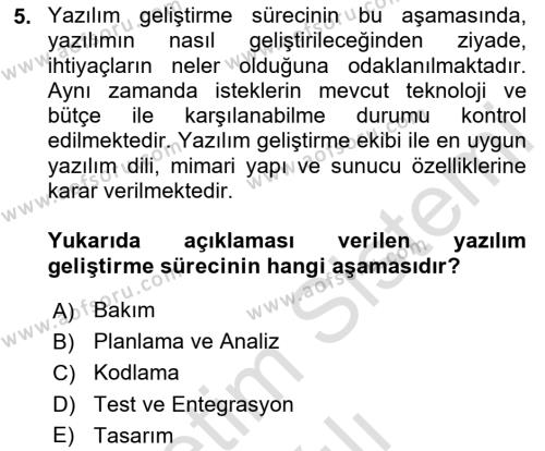 Programlama 1 Dersi 2023 - 2024 Yılı (Vize) Ara Sınavı 5. Soru