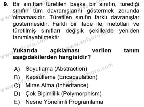 Programlama 1 Dersi 2023 - 2024 Yılı (Vize) Ara Sınavı 9. Soru