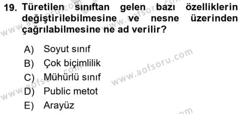 Programlama 1 Dersi 2023 - 2024 Yılı (Final) Dönem Sonu Sınavı 19. Soru