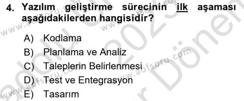 Programlama 1 Dersi 2023 - 2024 Yılı (Final) Dönem Sonu Sınavı 4. Soru