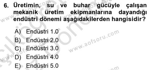 Dijital Dönüşüm Dersi 2023 - 2024 Yılı (Vize) Ara Sınavı 6. Soru