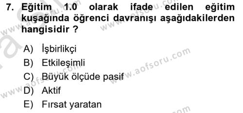 Dijital Dönüşüm Dersi 2023 - 2024 Yılı (Vize) Ara Sınavı 7. Soru