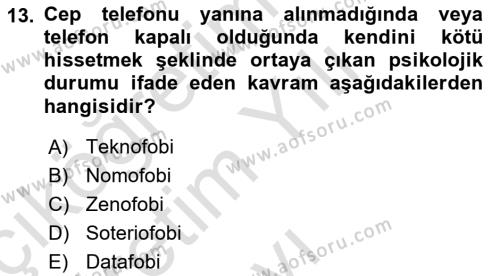 Temel Bilgi Teknolojileri Dersi 2022 - 2023 Yılı Yaz Okulu Sınavı 13. Soru