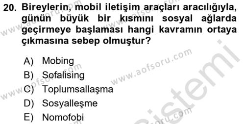 Temel Bilgi Teknolojileri Dersi 2023 - 2024 Yılı (Final) Dönem Sonu Sınavı 20. Soru