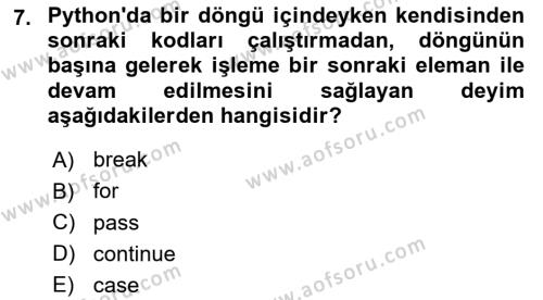 Programlama 2 Dersi 2022 - 2023 Yılı (Vize) Ara Sınavı 7. Soru