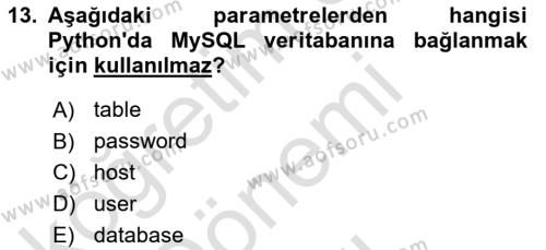 Programlama 2 Dersi 2022 - 2023 Yılı (Final) Dönem Sonu Sınavı 13. Soru