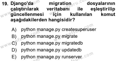 Programlama 2 Dersi 2022 - 2023 Yılı (Final) Dönem Sonu Sınavı 19. Soru