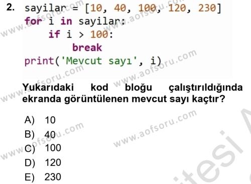 Programlama 2 Dersi 2022 - 2023 Yılı (Final) Dönem Sonu Sınavı 2. Soru