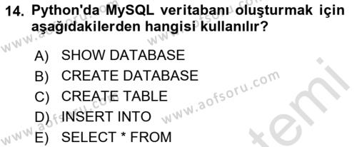 Programlama 2 Dersi 2023 - 2024 Yılı (Final) Dönem Sonu Sınavı 14. Soru