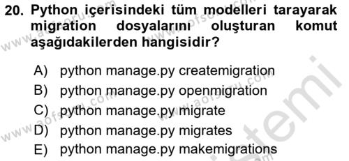 Programlama 2 Dersi 2023 - 2024 Yılı (Final) Dönem Sonu Sınavı 20. Soru