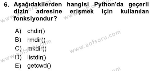 Programlama 2 Dersi 2023 - 2024 Yılı (Final) Dönem Sonu Sınavı 6. Soru