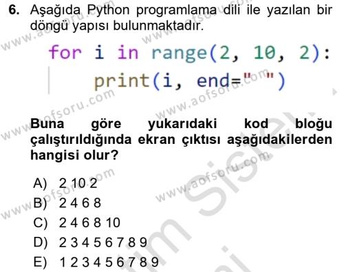 Programlama 2 Dersi 2024 - 2025 Yılı (Vize) Ara Sınavı 6. Soru