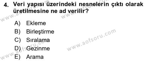 Algoritmalar Dersi 2022 - 2023 Yılı Yaz Okulu Sınavı 4. Soru