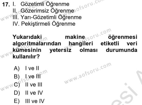 Algoritmalar Dersi 2023 - 2024 Yılı (Final) Dönem Sonu Sınavı 17. Soru