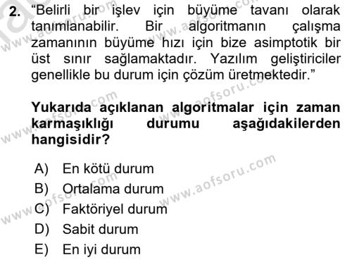 Veri Yapıları Dersi 2022 - 2023 Yılı Yaz Okulu Sınavı 2. Soru