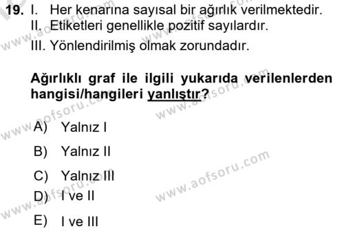 Veri Yapıları Dersi 2023 - 2024 Yılı (Final) Dönem Sonu Sınavı 19. Soru