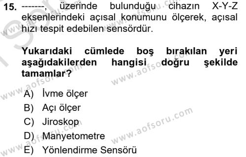 Mobil Uygulama Geliştirme Dersi 2022 - 2023 Yılı (Final) Dönem Sonu Sınavı 15. Soru