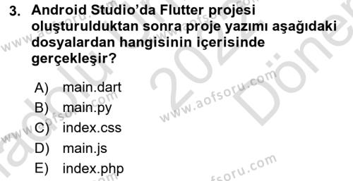 Mobil Uygulama Geliştirme Dersi 2022 - 2023 Yılı (Final) Dönem Sonu Sınavı 3. Soru